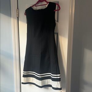 INC International Concepts Black Dress with White Stripes
